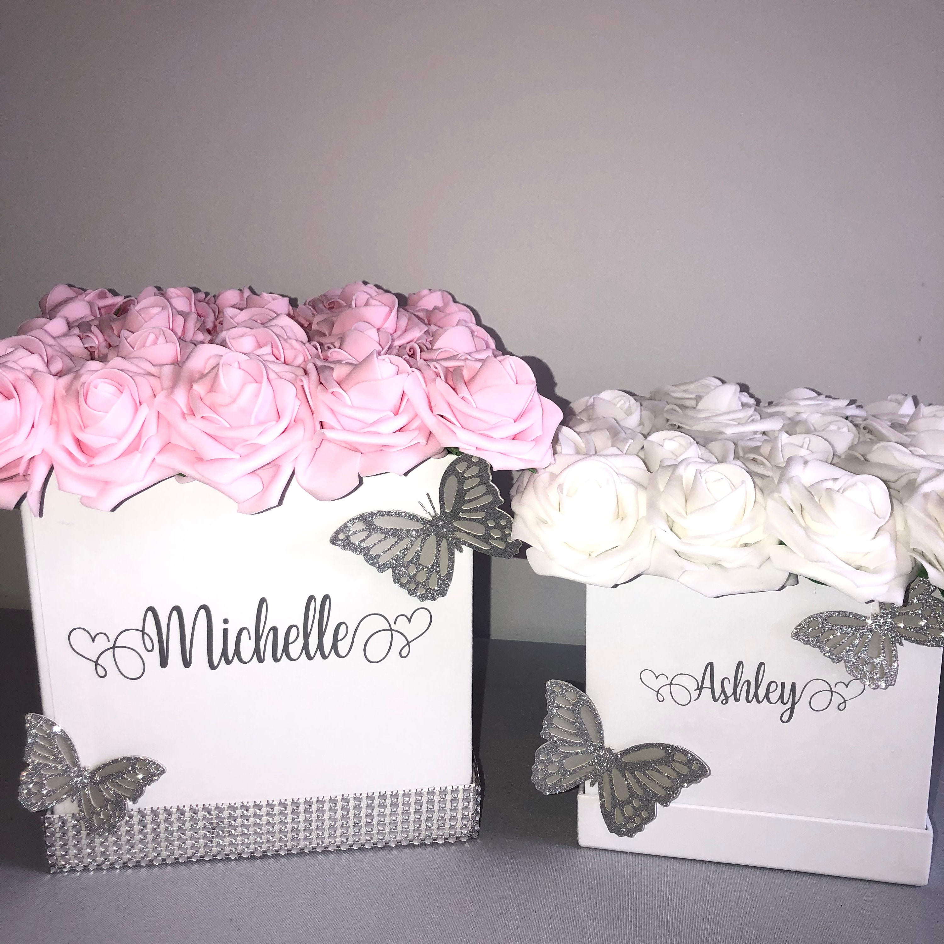 Personalized Flower Box Custom Rose Box Name on Flower Box Etsy UK
