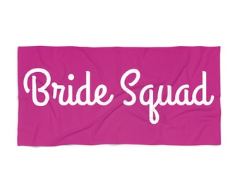 Bride Squad Beach Towel, bachelorette towel, custom bridal gifts, personalized towel