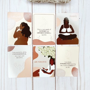 Anxiety, Self Love, Abundance, Gratitude Affirmation Cards | Affirmations for Black Girls | Self Love Kit