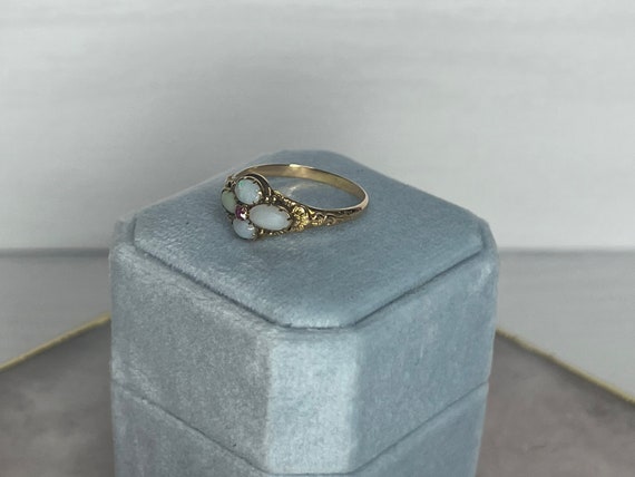 Victorian Opal and Ruby Ring - image 3