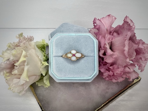 Victorian Opal and Ruby Ring - image 1