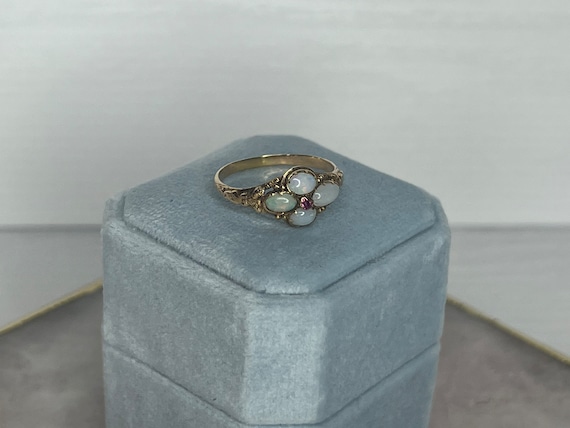 Victorian Opal and Ruby Ring - image 7