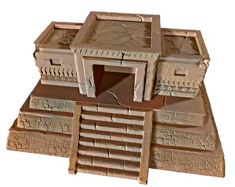 3D Printed Maya Temple STL File, Diorama Model
