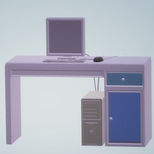 3D STL file model Interior Decor  Computer office table  for 3D Printing Resin