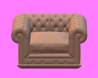 3D STL file model Interior Decor Armchair 3D Printing Resin