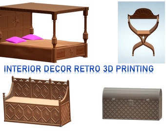3D STL files models Interior Decor Retro II  for 3D Printing Resin