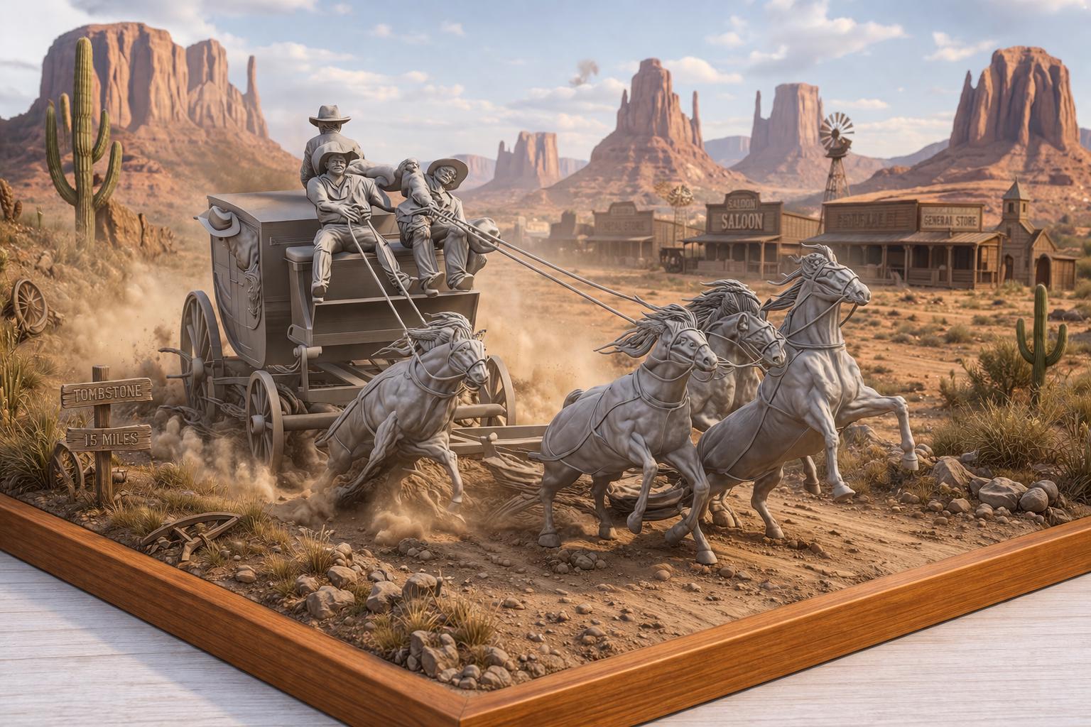 3D STL file model Stagecoach Wild West for 3D printing
