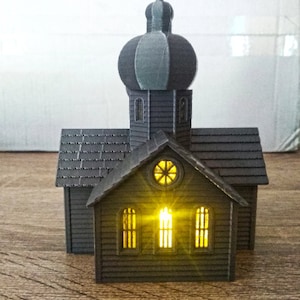 Orthodoxe kerk, religieus gebouw, lichtaccessoire, miniatuur, cadeaus voor vrienden, housewarmingcadeau, woondecoratie