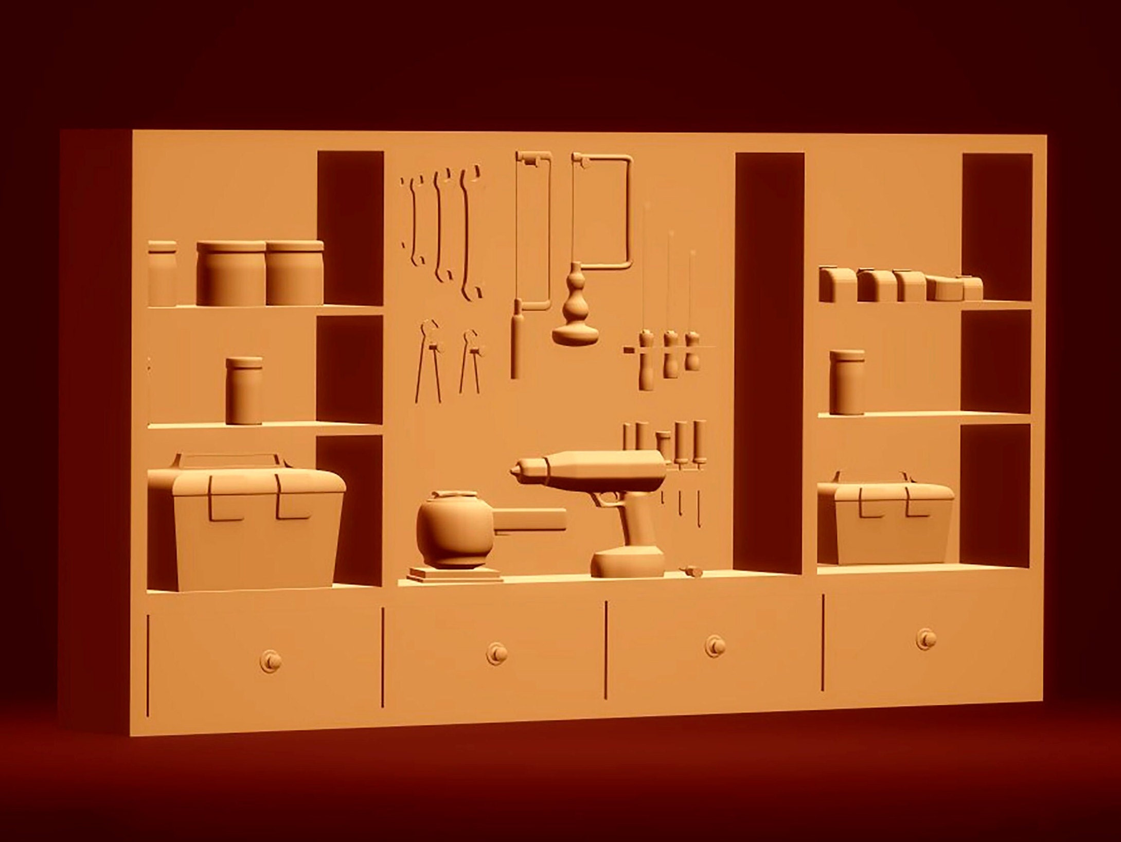 3D STL File Model Interior Decor TOOLS for 3D Printing Resin - Etsy