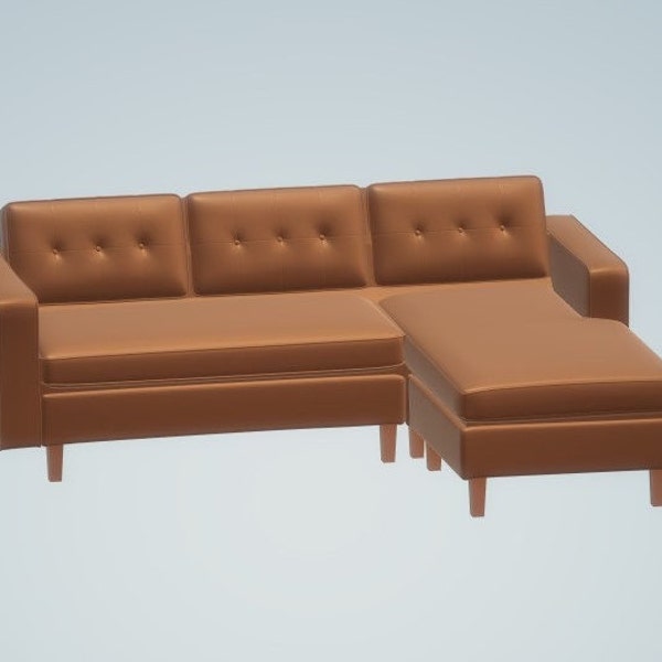 3D STL file model Interior Decor Sofa  Chaise Longue 3D Printing Resin