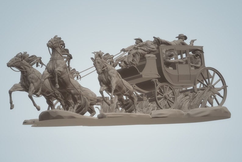 3D STL File Model Stagecoach Wild West for 3D Printing - Etsy