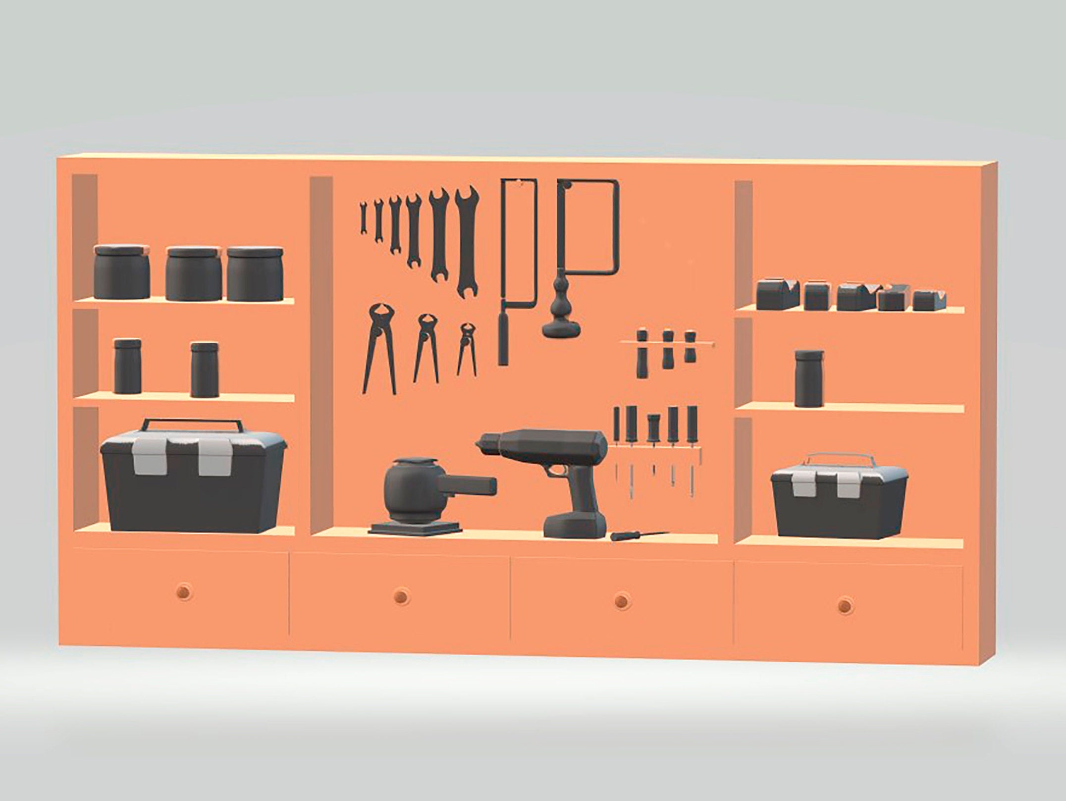 3D STL File Model Interior Decor TOOLS for 3D Printing Resin - Etsy