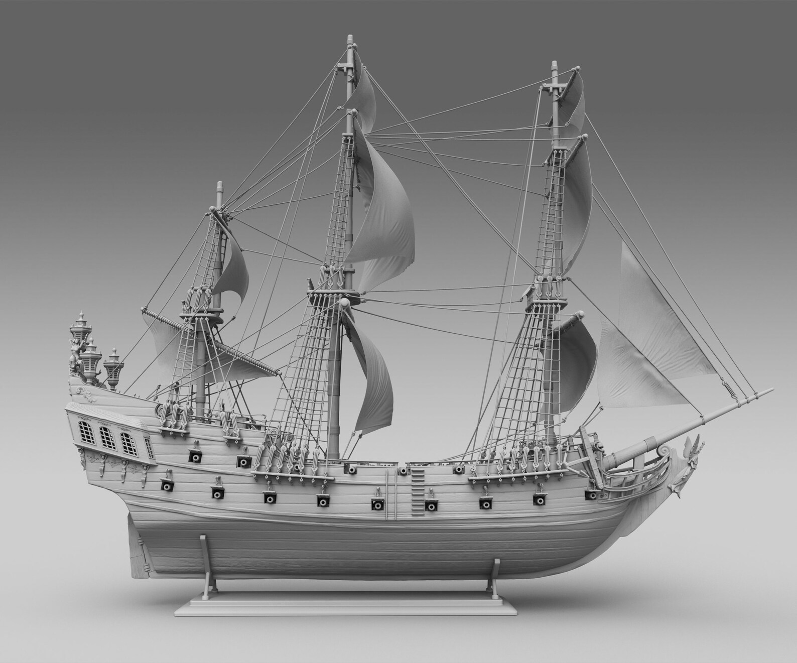 3d Model For 3d Printing Pirate Ship Etsy