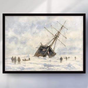 Endurance Ship Antarctic Watercolour  Print: Shackleton Expedition Wall Art