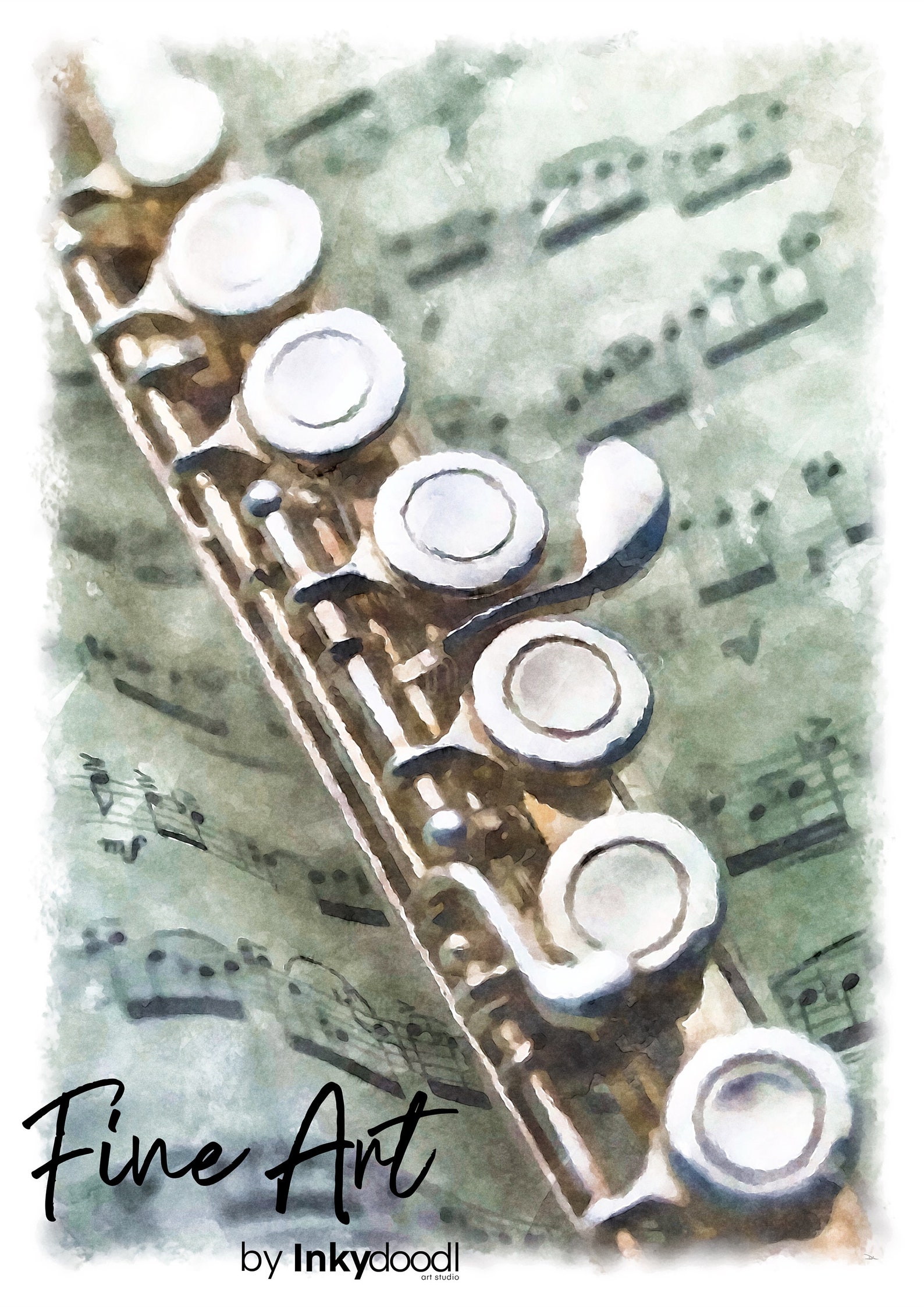 Flute Watercolour 1 Fine Art Poster Unframed Print Etsy UK