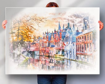 Bruges , Belgium , art Print