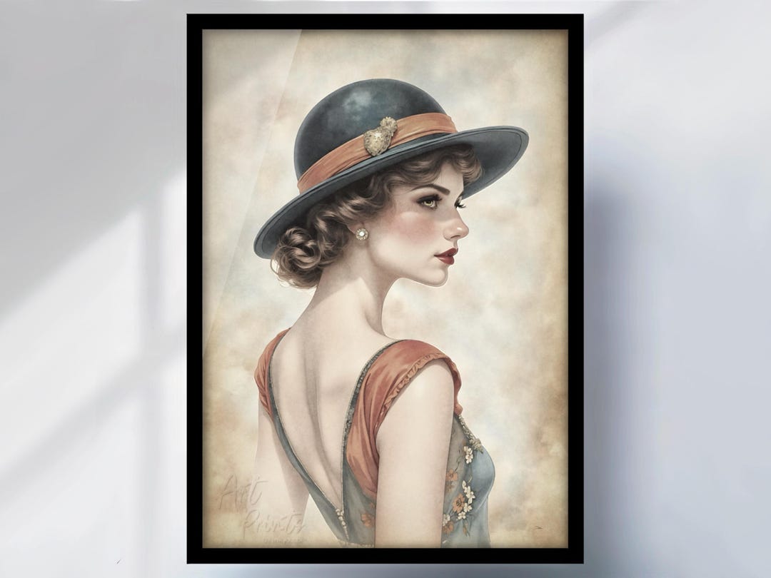 1920s Flapper Girl Art Deco Print: Vintage Portrait - Etsy UK