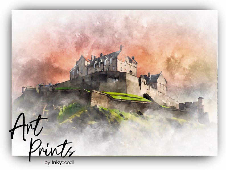 Edinburgh Castle Watercolour Print: Scottish Landmark Art - Etsy