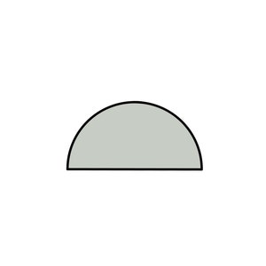 Half Circle - STL File Digital Download For At Home Cookie Cutter Printing