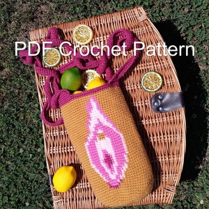 Vag Bag, Vulva Crossbody Bag *Crochet Pattern Only*
