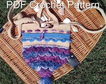 Mermaid Crossbody Dice Bag *Crochet Pattern Only*