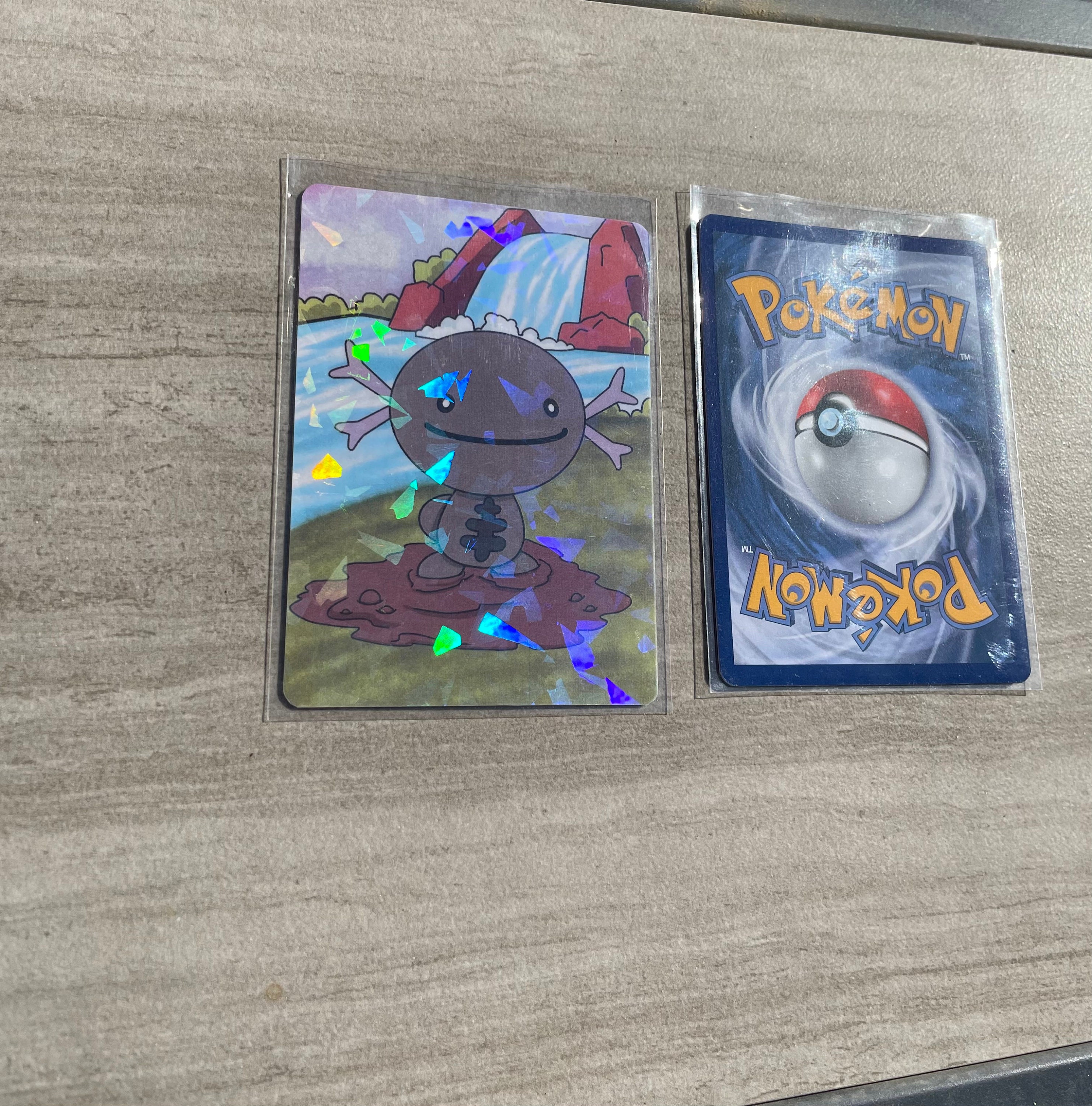 Pokemon Card Full Art Hand Drawn Paldean Wooper Etsy