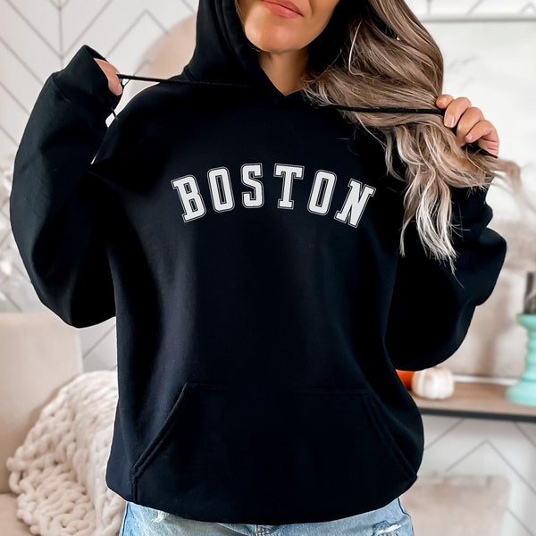 Boston Sweatshirt, Boston Hoodie, Boston Lover Sweatshirt, Boston Sport Apparel, Boston Fan Gift, Boston Massachusetts Sweatshirt Hoodie