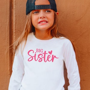 Big Sister Long Sleeve Tshirt, Big Sister Shirt, Sister Shirt, Pregnancy Announcement, Pregnancy Reveal Big Siste, Big Sister Gift