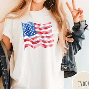 Retro America Shirt, American Flag, 4th Of July Shirt, Fourth Of July, Patriotic USA Gift, Women&#39;s Graphic Tee, Comfort Colors, USA Shirt