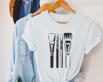 Art Shirt, Artist Gift, Painter Gift, Painting Brushes Shirt, Teacher Shirt, Art Tshirt, Art Teacher Shirt, Artist T-Shirt, Teacher Gift