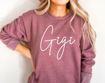 Personalized Gigi Sweatshirt, Gigi Sweatshirt, Gigi Shirt, Gigi Gift, Grandma Gift, New Gigi, Pregnancy Announcement Reveal Sweatshirt