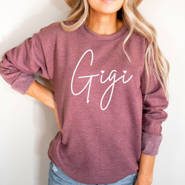 Personalized Gigi Sweatshirt, Gigi Sweatshirt, Gigi Shirt, Gigi Gift, Grandma Gift, New Gigi, Pregnancy Announcement Reveal Sweatshirt