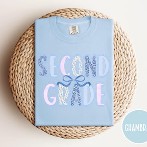 Comfort Colors® Second Grade Teacher Shirt, Coquette Bow 2nd Grade Teacher Shirt, Second Grade Teacher Tshirt, Elementary Teacher Shirts