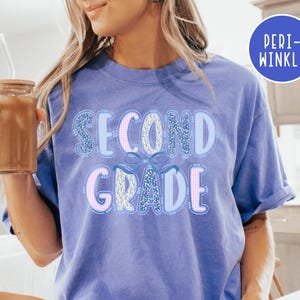 Comfort Colors® Second Grade Teacher Shirt, Coquette Bow 2nd Grade Teacher Shirt, Second Grade Teacher Tshirt, Elementary Teacher Shirts