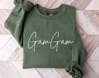 GamGam Sweatshirt, GamGam Gift, Gam Gam Sweater, New Gam Gam Shirt, New GamGam Gift, Pregnancy Announcement Reveal, Grandma Crewneck