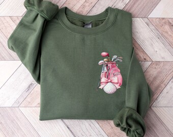 Girls Golfing Sweatshirt: Women's Cotton-Blend Golfer Gift