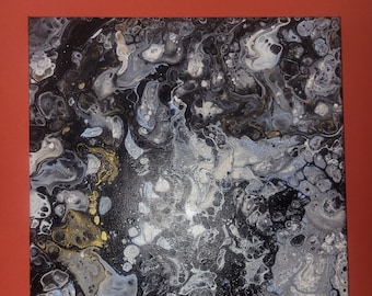 Pluton Pour Painting | Granite Pour Painting | Original Painting | Dutch Pour | Art & Collectibles | Painting | Acrylic | Home decor | Wall