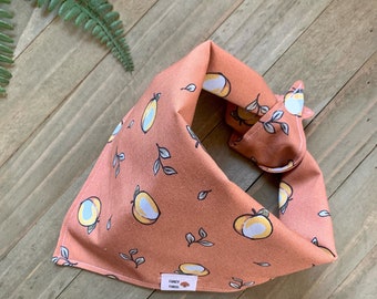 Peaches dog bandana with snaps
