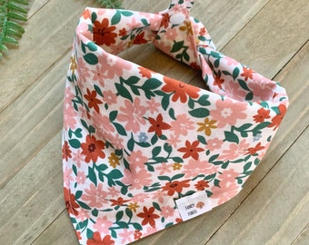 Floral dog bandana with snaps