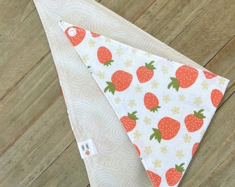 Strawberry Fields Reversible dog bandana and collar