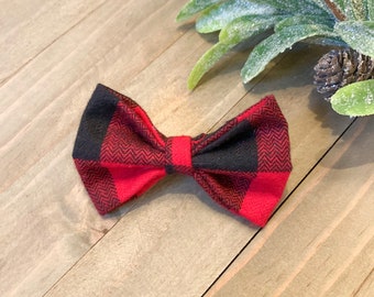 Flannel Dog Bow Tie