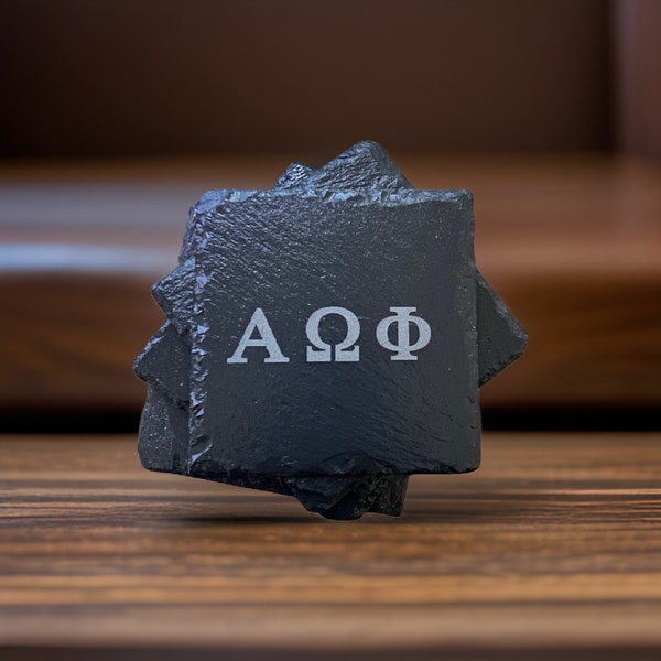 Design your Greek coasters, 4 Greek Fraternity/Sorority Slate Coasters