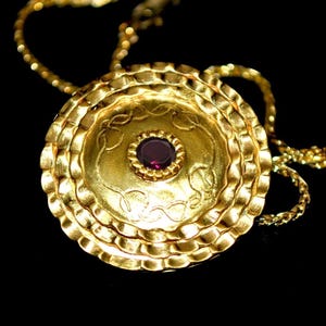 24k Gold Ruby Skyrim Necklace: Handmade Elder Scrolls Cosplay Jewelry
