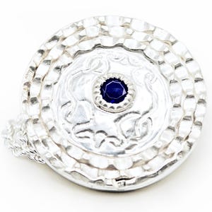 Skyrim Sapphire Necklace: Handmade Fine Silver Elder Scrolls Jewelry