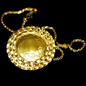 24k Gold Plated Skyrim Necklace: Handmade Elder Scrolls Cosplay Jewelry