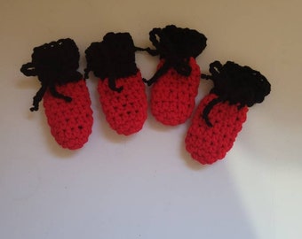 Bottines pour chiots / chiens au crochet faites à la main - Livré avec un ensemble de 4 tailles- Xxs-Xs