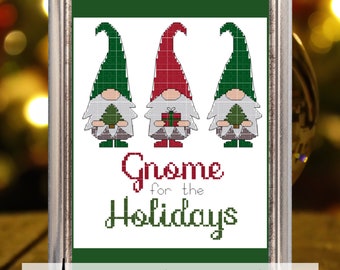 Christmas Gnomes Cross-Stitch Pattern