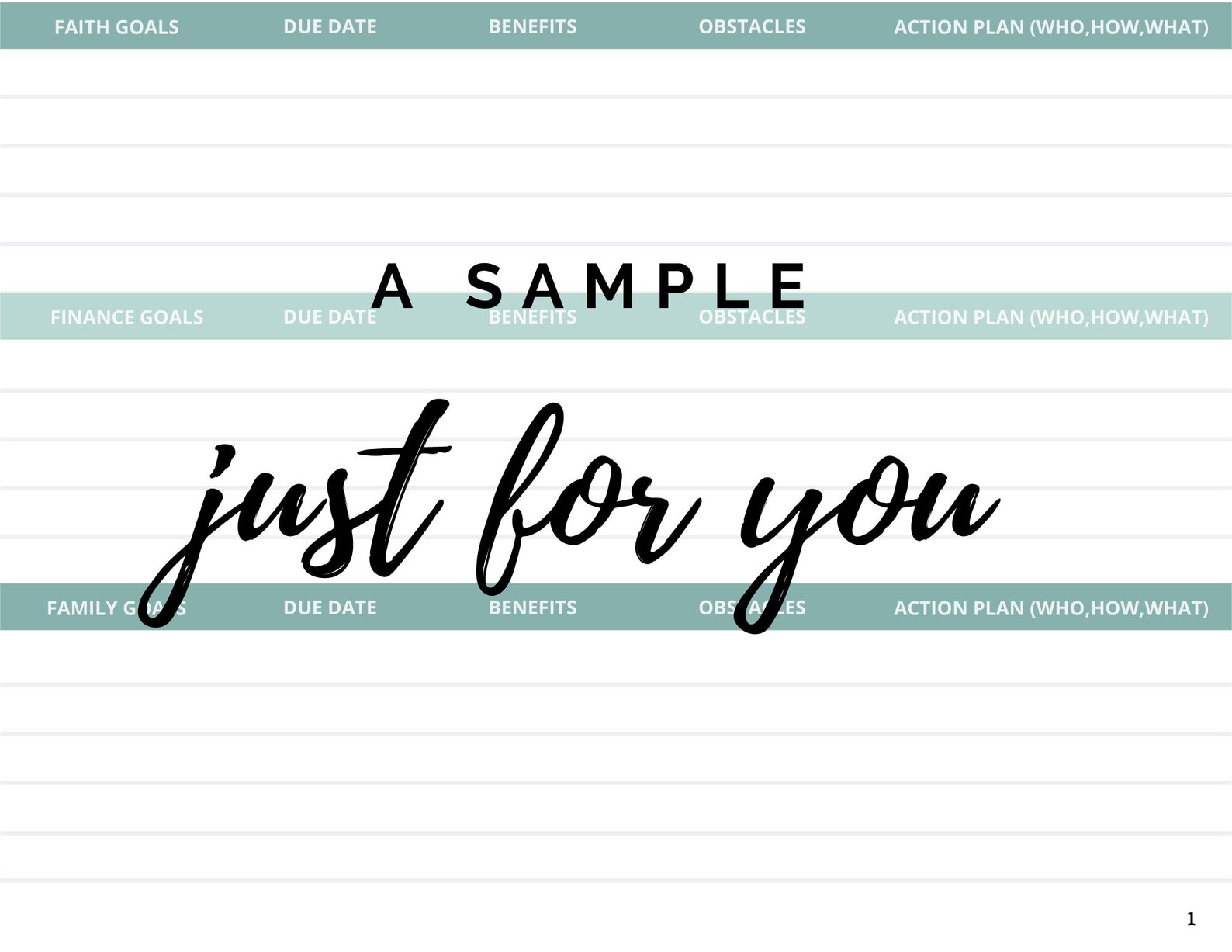 Goal Worksheet For Serious Goal Achievers. Digital Printable | Etsy