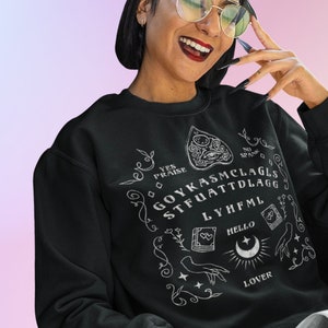 Smutty BookTok Acronyms Ouija Crewneck Sweatshirt is the perfect Dark Romance Bookish Gift for a Smutty Book lover this Halloween