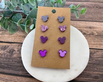 Orejas de ratón moradas, individuales o en paquete de 4